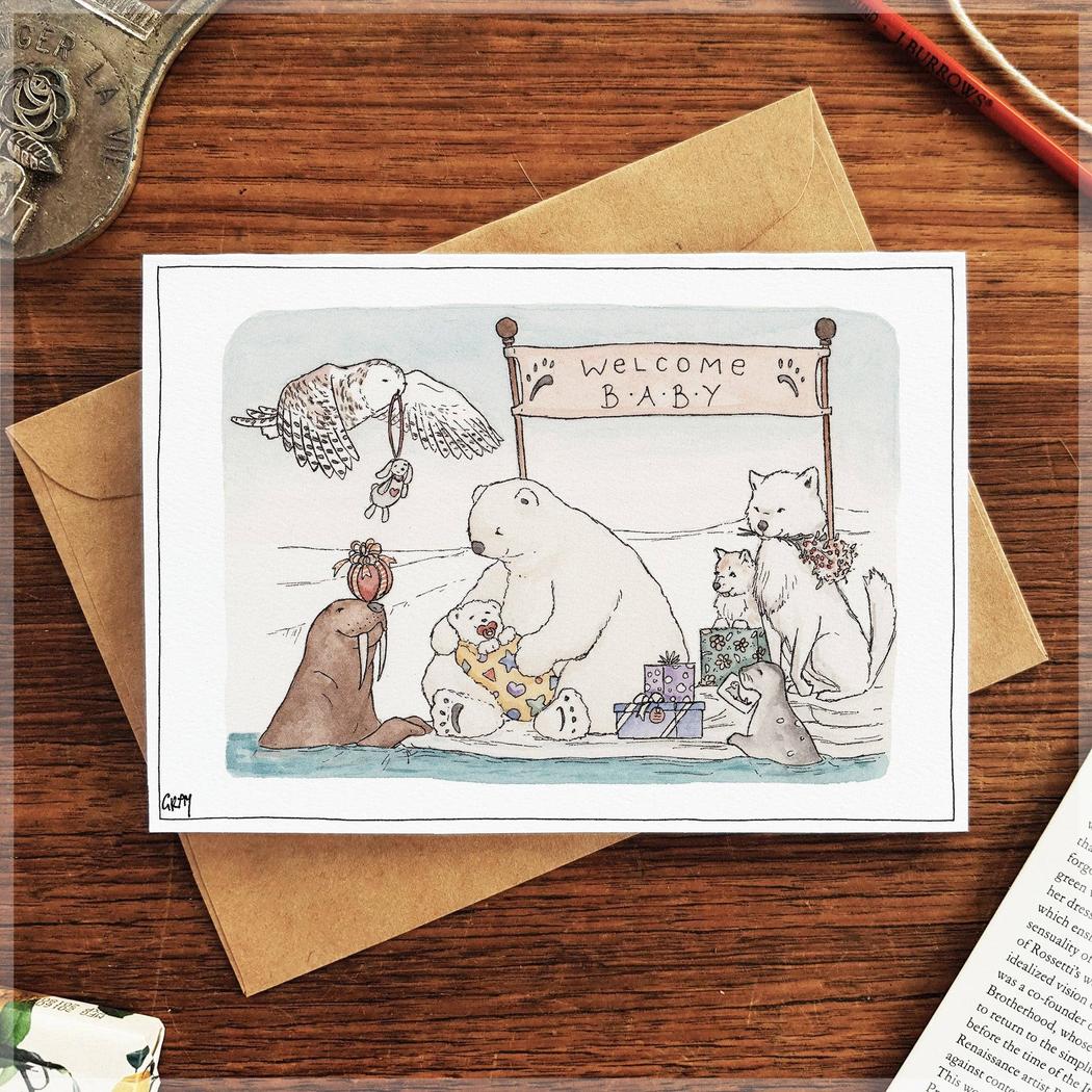 Cool Baby Shower – Greeting Card