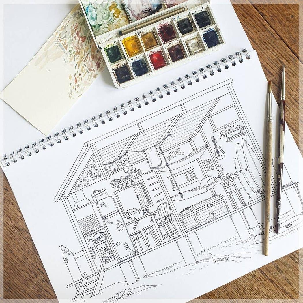 Cats' Quarters Coloring Book