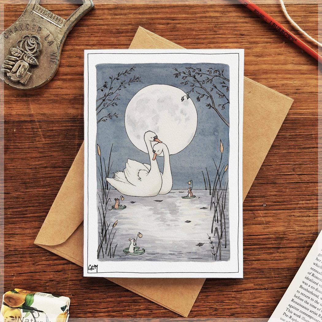 Me, You, The Moon and The Mice – Greeting Card